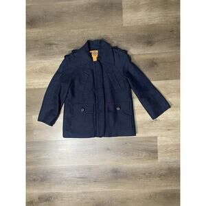 Tory Burch Womens Sz 2 Coat Navy Jacket